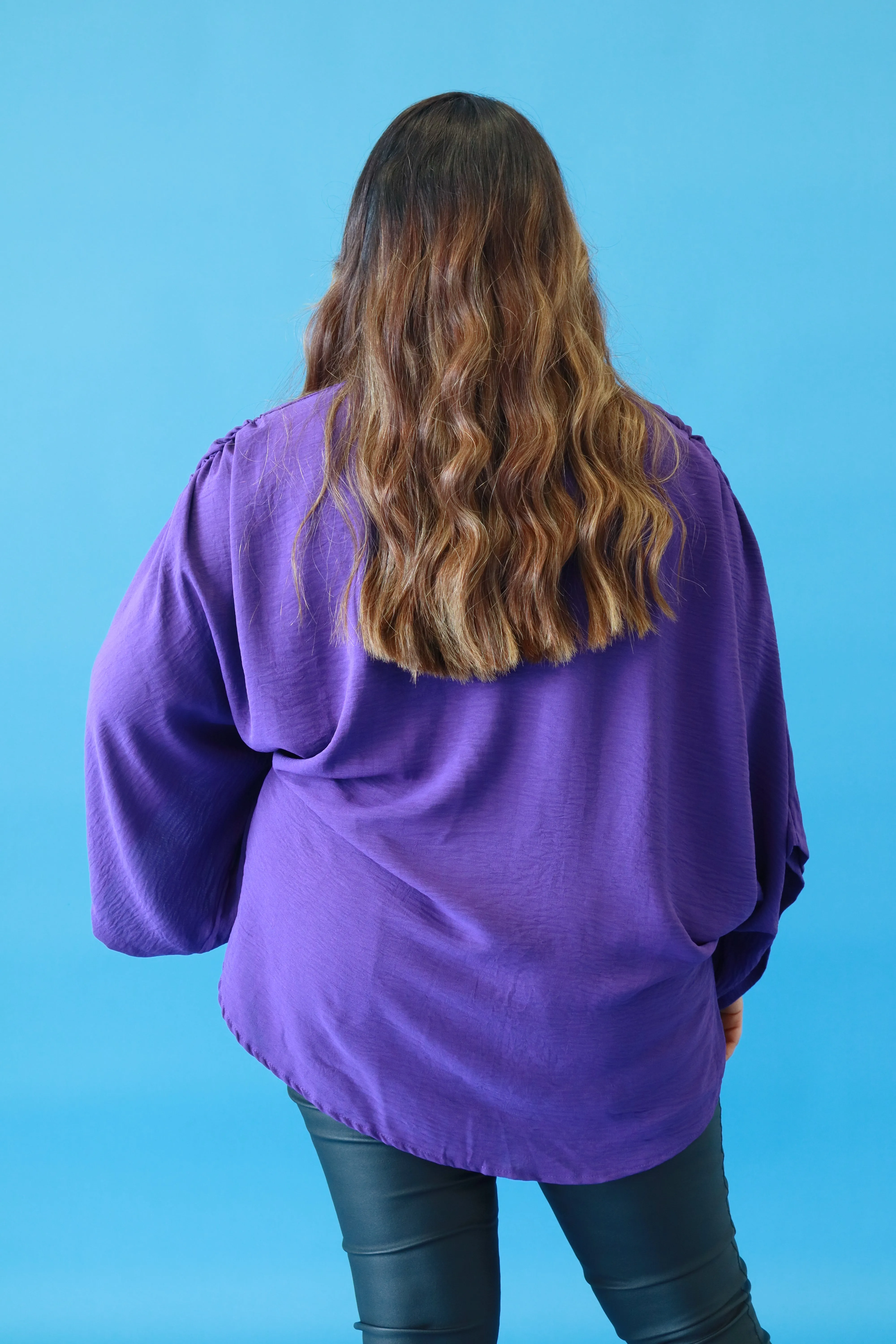 Stella Kimono Sleeve Blouse in Purple