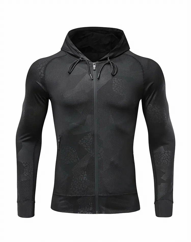 Stylish Elastic Sports Men's Hoodie with Zipper - SF0737