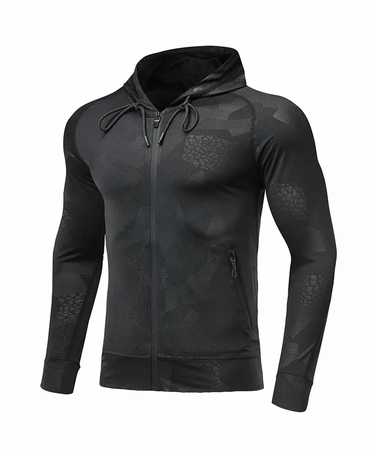 Stylish Elastic Sports Men's Hoodie with Zipper - SF0737