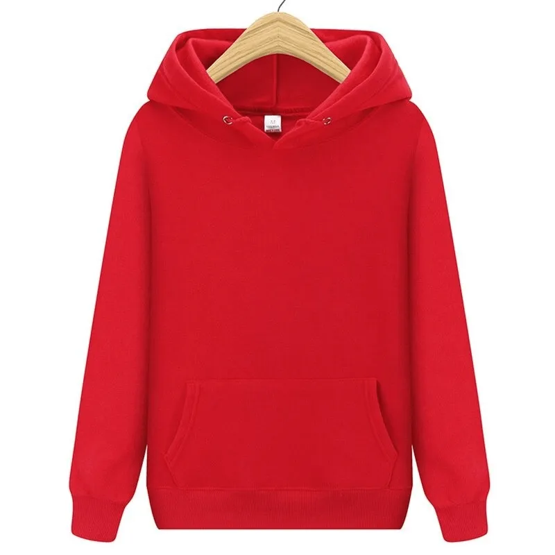 Stylish Plain Fleece Men's Hoodies with Pockets - SF0374