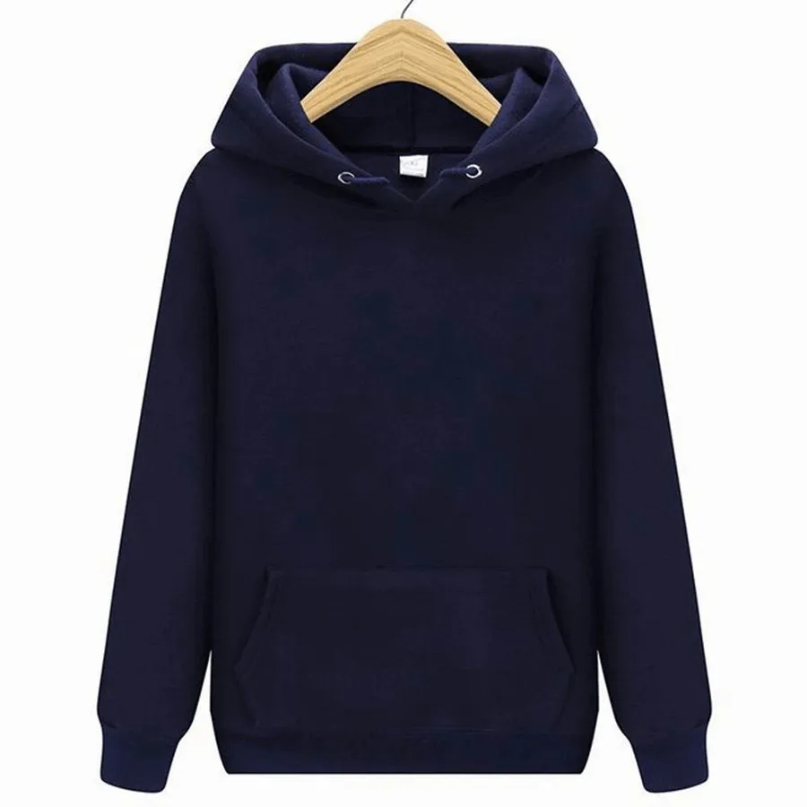 Stylish Plain Fleece Men's Hoodies with Pockets - SF0374