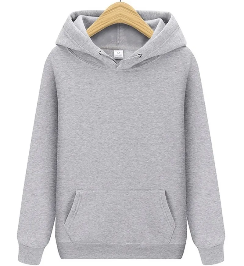 Stylish Plain Fleece Men's Hoodies with Pockets - SF0374