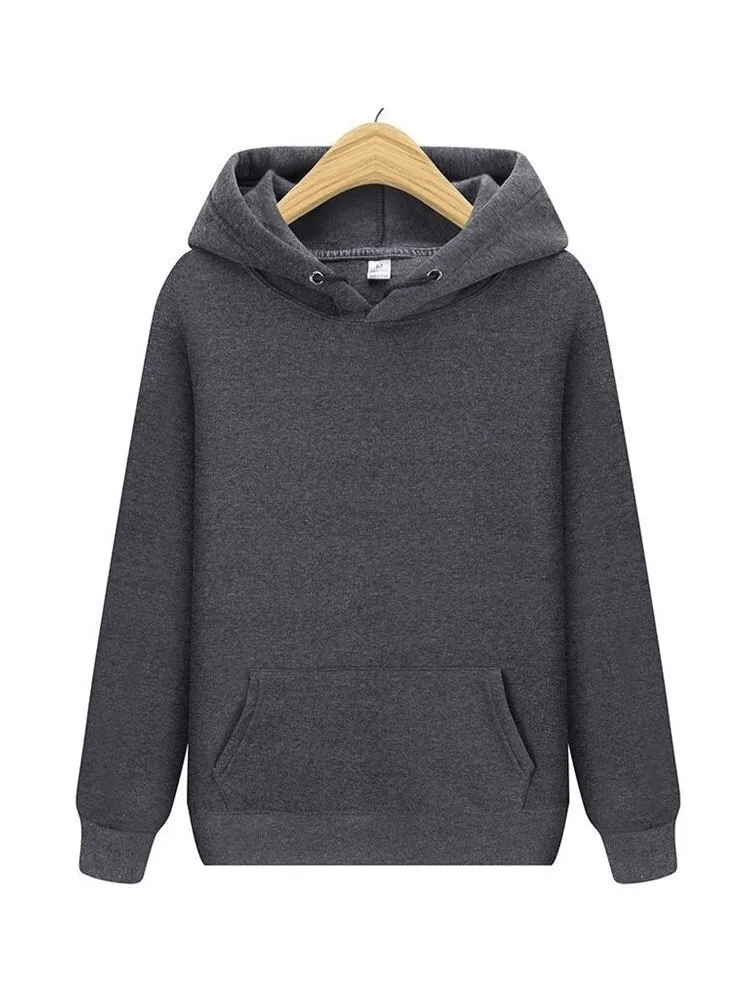 Stylish Plain Fleece Men's Hoodies with Pockets - SF0374