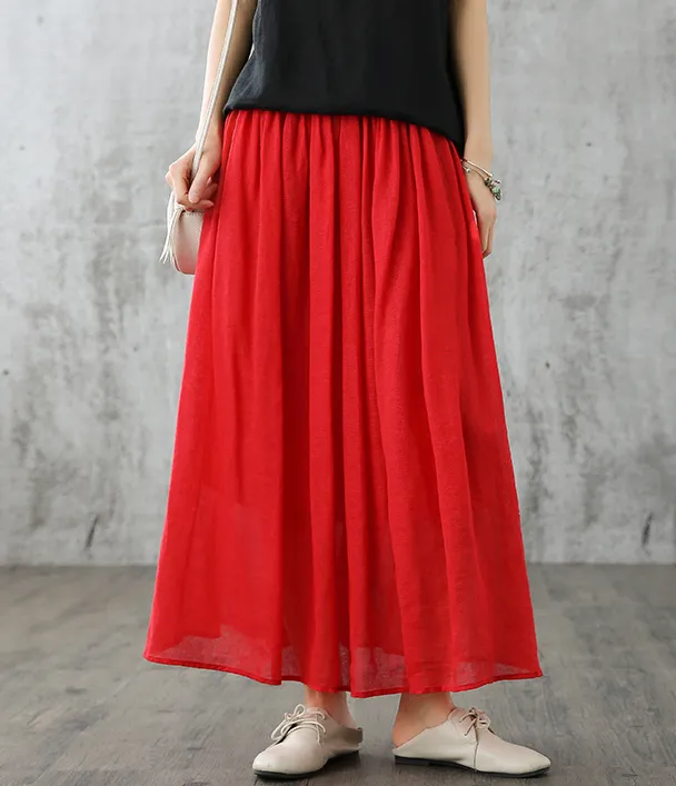 Summer Casual Cotton linen loose fitting Women's Skirts  DZA2005101