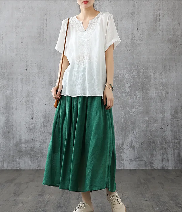 Summer Casual Cotton linen loose fitting Women's Skirts  DZA2005101