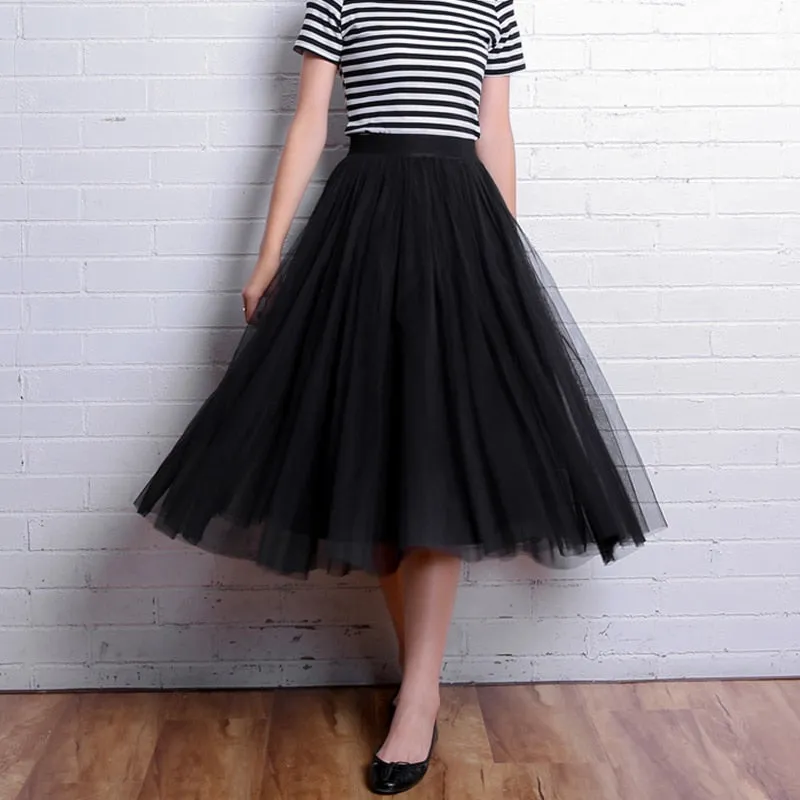 Trendy High Waist Mesh Tutu Skirt