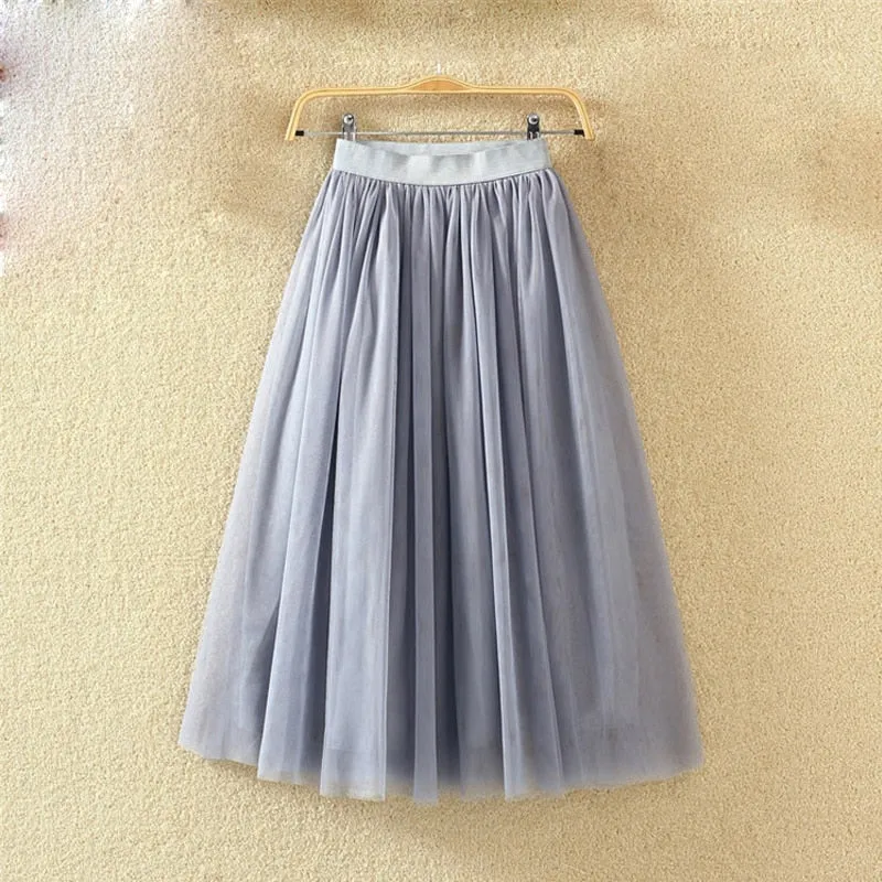 Trendy High Waist Mesh Tutu Skirt