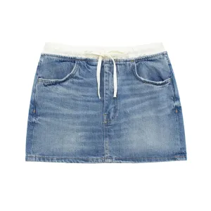 Versatile European And American Style Casual Patchwork Denim Skirt